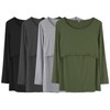 Liu & Qu 4 Pack Womens Nursing Tops Long Sleeve