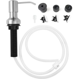 TheSiliconValley Brass Brushed Nickel Soap Dispenser 47"Extension Tube Kit for Kitchen Sink Pump - Sliver