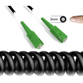 Elfcam - 70m Fiber Optic Cable Outdoor Indoor Simplex Single Mode SC/APC to SC/APC for Orange SFR and Bouygues 70 Meters