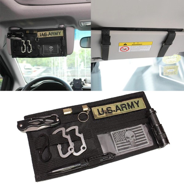 Unbranded Tactical Car Molle Visor Panel Organizer Vehicle Sun Visor