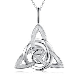 Celtic Jewelry for Women 925 Sterling Silver Irish Jewelry for Women Celtic Triangle Trinity Knot Pendant Necklace Jewelry Gift for Women Girl