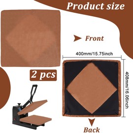 BENECREAT 2Pcs Wrap Cover for Heat Press Platen, 40x40cm Heat Resistant Reusable Sheets Pad Mat Pillow Protector for Sublimation Heat Pressing Machine, Peru