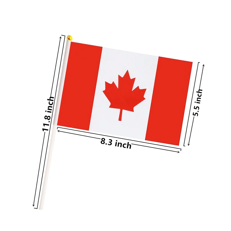 50 Pack Mini Canada Flags, 5.5x8.3 Inch, Grand Opening, Carnival,