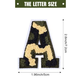 Waydress 26 Pcs Chenille Letter Iron on Patches Sew on Chenille A-z Alphabet Letter Patches for DIY Supplies(Camouflage Style)