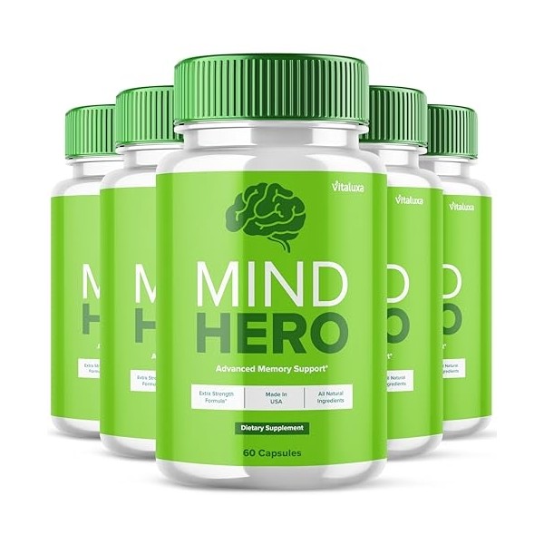 (5 Pack) Mind Hero Brain Supplement, Mind Hero Capsules for