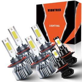 VIONTREX Fit For 2005-2022 Ford F250 F350 F450 Super Duty Combo 9008 9008 High/Low Beam 9145 Fog Light Bulbs Kits, 40000LM 6500K 500% Super Brighter With 12000RPM Cooling Fan, Plug-and-Play, 6-Pack