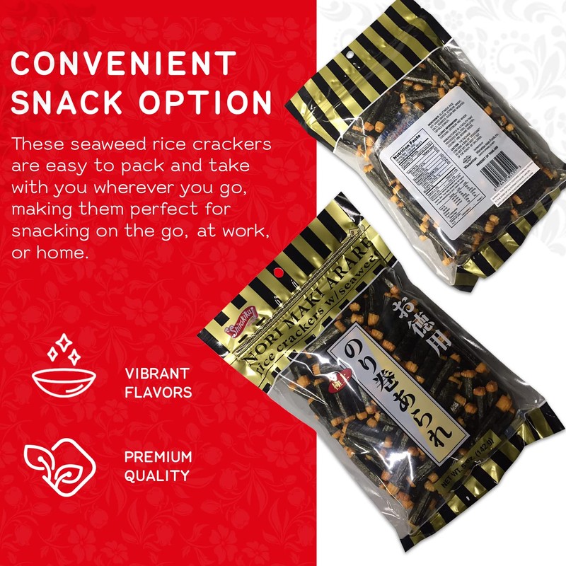 Shirakiku Japanese Nori Maki Arare Rice Crackers with | Glutinous