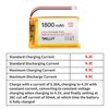 YELUFT 2pcs 3.7V 1800mAh Lithium Polymer Battery 1S 103450 Rechargeable