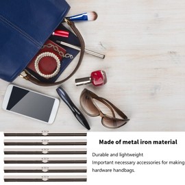 Oumefar 6PCS Metal Wallet Frame Clasp Straight Side Handbag Making Supplies Hardware Accessories Iron Lightweight 19cm (Silver) Home Pam Damour Wallet Clasp Hardware Wallet Clasp Hardware