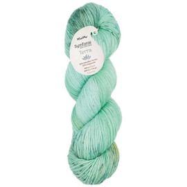 KnitPro Symfonie Terra Hilo teñido a mano, 75 % lana merino extrafina y 25 % poliamida, 400 m, Mint Sky