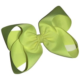 Solid Jumbo Ansi Yellow Neon Yellow Boutique Hair Bow 6" MADE IN USA