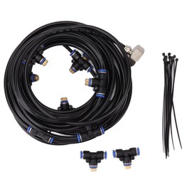 Patio Misting Cooling System Backyard Greenhouse Water Mist 8m 26ft Hose 3/4in Connector Brass Nozzle Set