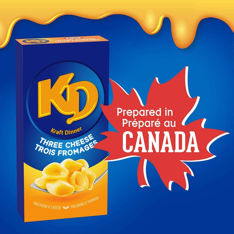 Kraft Dinner, Three Cheese, Macaroni & Cheese, 200g/7oz., {Imported from