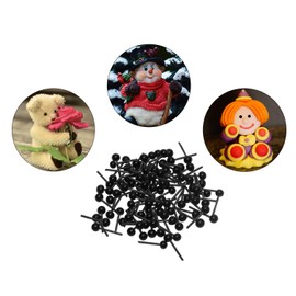 Mini Skater 2.8/3.2/4mm Tiny Glass Eyes Assortment Kits for Needle Felt Toy Doll DIY Craft Making,300Pcs(Black)