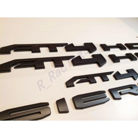 GMC 4PCS New Matte Black AT4 HD Emblem Sierra Letters Fit GMC Sierra 2500HD 3500HD