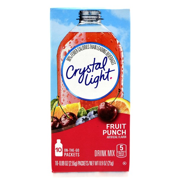 Crystal Light On The Go Fruit Punch Drink Mix, 10-Count Boxes (Pack of 18)