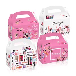 QYCX Spa Makeup Party Decorations, Spa Makeup Theme Birthday Party Supplies, 12 Pcs Spa Makeup Candy Boxes Spa Makeup Gift Boxes Make Up Party Favor Bags Spa Day Gift Bags for QYCX Spa Makeup Birthday Party Decorations Baby Shower Female Bridal Shower Ba