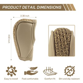 Wogomz Car Gear Shifting Knob Cover, Anti-Slip Automotive Shift Knob Handle Stick Protector Cover, Comfortable Gear Shift Knob Cover, Interior Decor Accessories for Car SUV Truck (Beige)