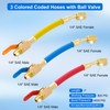 Tigbear R134A R410A R22 R12 AC Charging Hoses, 7" Length