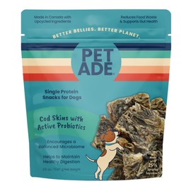 Pet Ade Cod Skins with Active Probiotics Single Protein Snacks for Dogs, 2.5 oz.