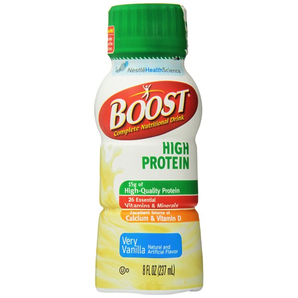 Boost High Protein Complete Nutritional Drink, Very Vanilla, 8 fl. oz., 24 Count