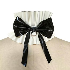 GREEFEI Latex Lace Collar Ruffle Collar, Latex Lace Decorative Pleated False Collar for Women Men L