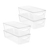 Vtopmart 4pcs Clear Organizers and Storage Bins with Lids, Stackable
