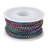 PandaHall 16FT/Roll 304 Stainless Steel Curb Chains Unwelded Colorful Twist