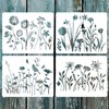 4 Pieces Spring Wildflower Stencils for Painting, Reusable 5.9 x