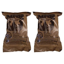 TWO (2) NEW MRE's 2020 - 2021 1st Insp. date - US Military Meals Ready-to-Eat w/FREE DESSERT! (Two 19's - Beef Patty Jalapeno Pepper Jack)
