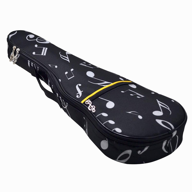 HilerPunk Musical Note Pattern Concert Ukulele Bag,Case,23Inch 600D Waterproof Oxford
