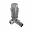 NRG Satin Nickel Corner Thermostatic Valve Bathroom Towel Rail Radiator