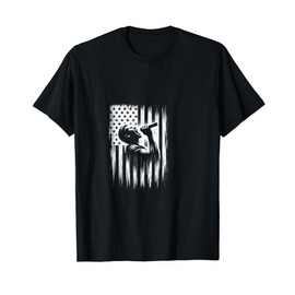 Singing Silhouette American Flag USA Flag T-Shirt