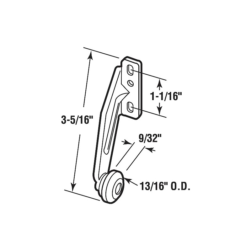 Prime-Line MP7148-5 Drawer Track Roller, 13/16 In., Right Hand (5
