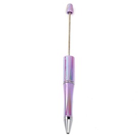 【P159】10pcs Opal Print Plastic Beadable Pen Bead Pens Ballpoint:_#7 Dark pink