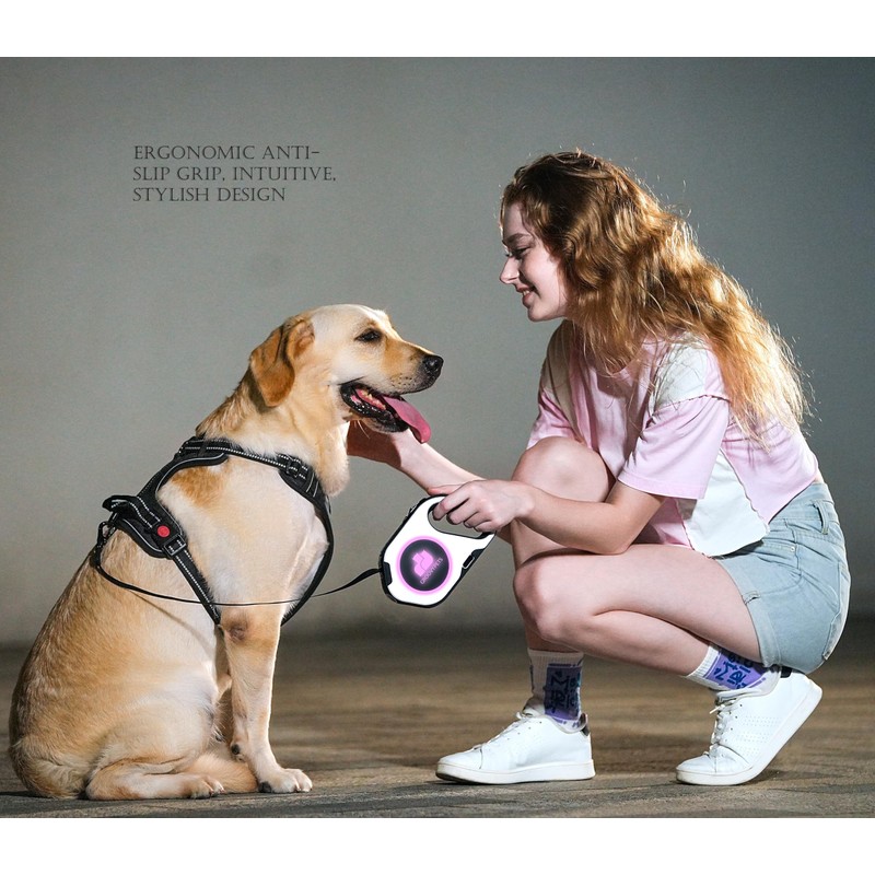 Rechargable Super Bright LED Flashlight Color Streamer Ring Anti-Tangle Retractable