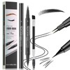 Microblading Eyebrow Pencil, 2-in-1 Dual Ended Eyebrow Pen with 4-Fork-Tip