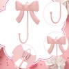 Geelin 4 Pcs Coquette Pink Bow Wall Hook Metal Bow
