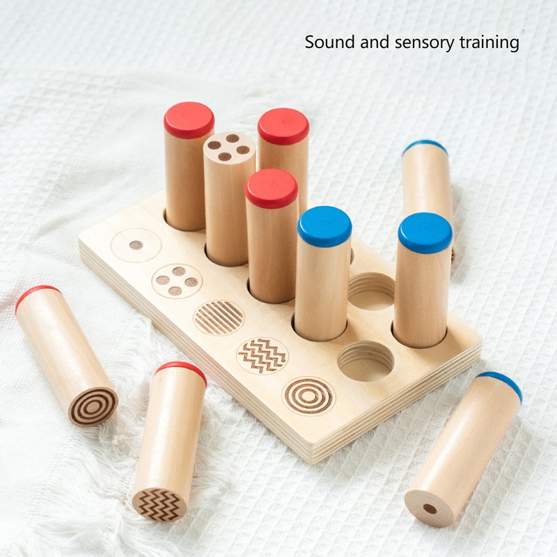 Wooden Sound Cylinders Toy Sensory Integration Training Educational Sound Stick