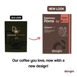 Dongiò Caffè Espresso Roma - 50 Easy Serving Espresso Pods (ESE 44mm) – Med-Dark Roast Coffee (Intensity 7/10) - Roasted and Blended in Italy