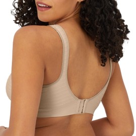Bali Women's Wireless, Comfort Revolution Seamless Bra, ComfortFlex Fit, Moisture-Wicking, Soft Taupe Stripe, X-Large
