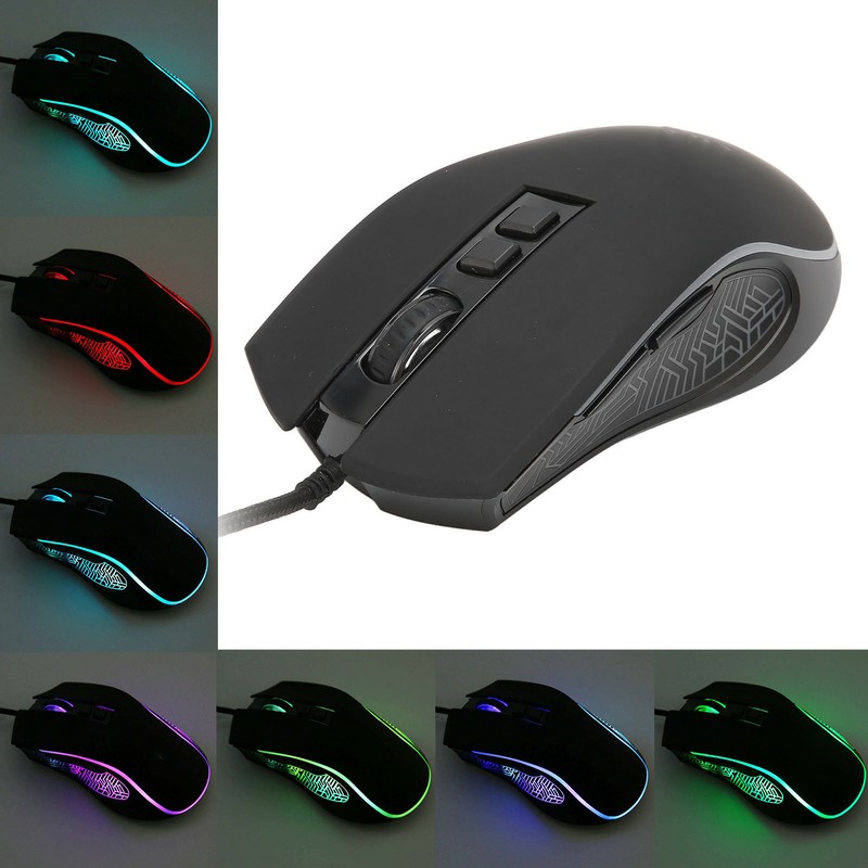 Gaming Mouse USB2.0 4 Adjustable DPI RGB Backlit Ergonomic Design