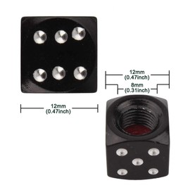 Winka 5pcs Aluminum Dice Black Valve Caps Tire Air Valve Stem Caps Cover for Universal Car Motorcycle Bike