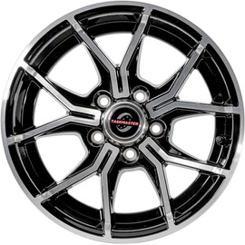 TASKMASTER TRINITY 15x6 Trailer Wheel Rim 5x4.5 Bolt Pattern Black Machined Face 5 Fork Aluminum Trailer Rim 3.19 Center Bore 2835 Load Carry Capacity