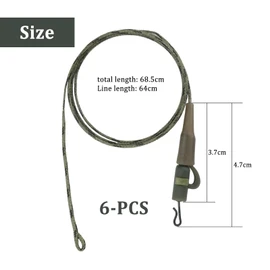 MIPIACE Pack of 6 Safety Lead Clip 70 cm Lead Clip Leader Carp Rigs Carp Mounting Fishing Accessories Carp Fishing Accessories Carp Rigs for Fishing in the Ocean Lake River Gift for Professional