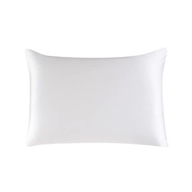 townssilk Both Side 100% 19mm Pure Mulberry Silk Pillowcase for Hair and Skin Health, 50x80cm size Pillow Case Cushion Cover with Hidden Zipper 600 Thread Count Naturalwhite