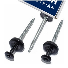 Black Smart Seal Onduline Universal Corrugated Roofing Sheet Screws (100)