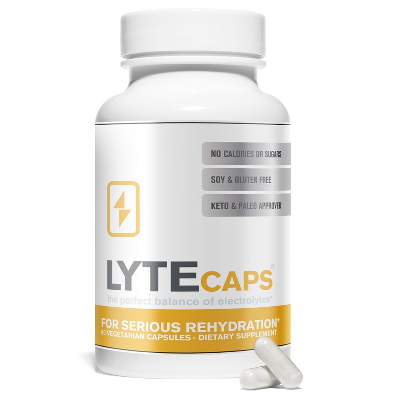 LyteLine Electrolyte Capsules - 60 Vegetarian Capsules for Serious Rehydration,