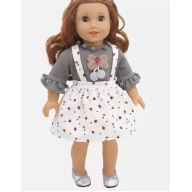 JustAskJoyce Collection Cherry Jumper Set, Designed for 18-Inch Dolls