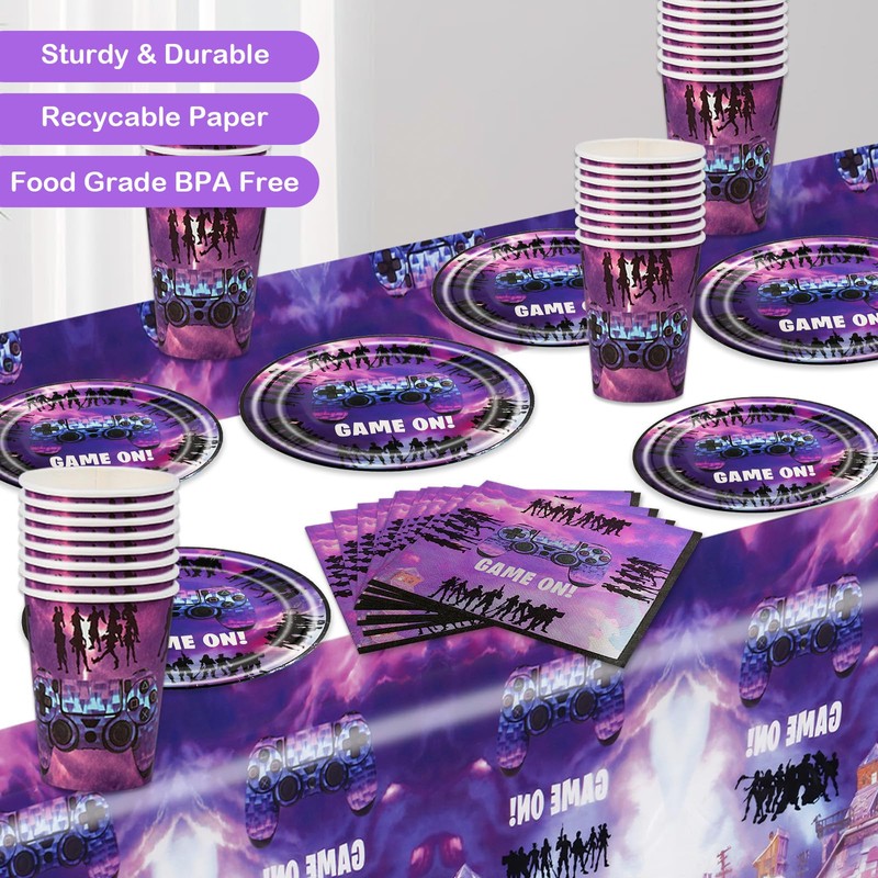 Game Birthday Party Decorations Boys- Video Game Kids Party Tableware
